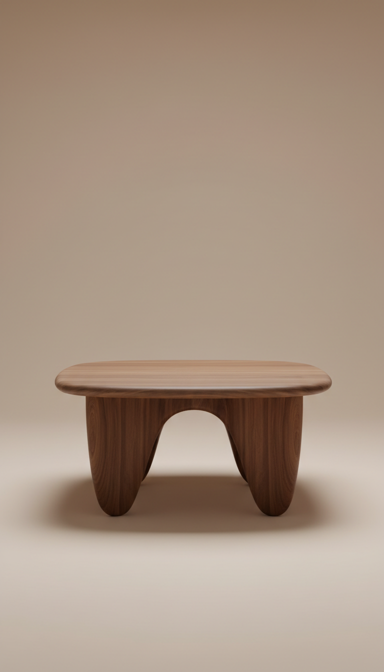 Sculptural Walnut Coffee Table